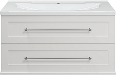 Misty Тумба с раковиной Марта 100 подвесная белая глянцевая